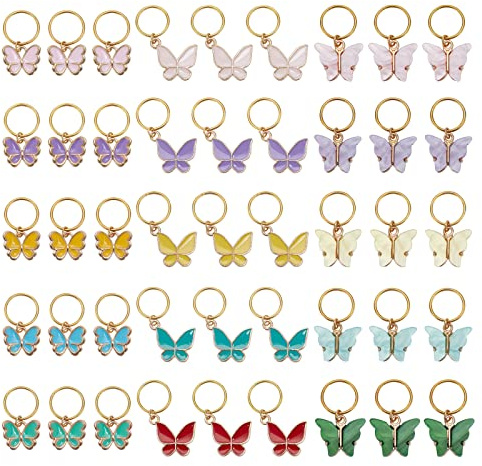 NBEADS 8 st markörer för hundtassar, 8 stilar emaljlegering virkade stygn markörberlocker avtagbar hängande låsstygn markör för stickning vävning sömtillbehör quiltning handgjorda smycken
