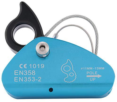 Kletter-Abseilgerät, Blauer Selbstbremsender Stopp-Kletterkarabiner aus Aluminium-Magnesium-Legierung mit Automatischer Sperrvorrichtung, Seilklemme, Greifring, Kletterzubehör, Zum Klettern, Retten Un
