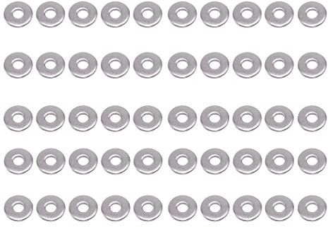 50 piezas M6 Arandela Plana, Arandela De Bloqueo, M6 Arandelas de Acero Inoxidable Arandela Plana Ala Ancha 18mm Métrica Arandelas Metalicas Grandes Arandela Redonda para Tornillos Pernos Sujetadores