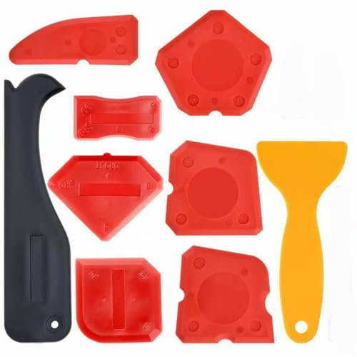 Fugenglätter 9er SET | Extra große Silikon Abzieher | Fugenabzieher Silikonabzieher | Glätter - Spachtel - Werkzeug für perfekte Fugen