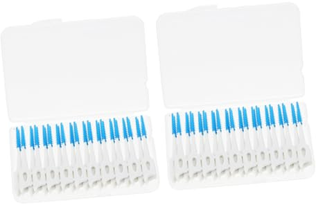 Mobestech 80 Stück Interdentalbürsten Elastische Zahnbürsten für Zahnzwischenräume Flexible Borsten Tragbar für Zuhause Reisen und Arbeit Mundpflege Instrumente zur Kariesvorbeugung