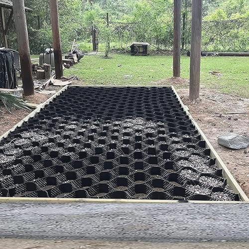 ZJFJMBD Stabilisateur de Grille de Mur de soutènement de Jardin en polyéthylène de Grille de Sol, stabilisateur de Gravier de Grille de Base de Hangar pour patios, hangars, stabilisation en Pente