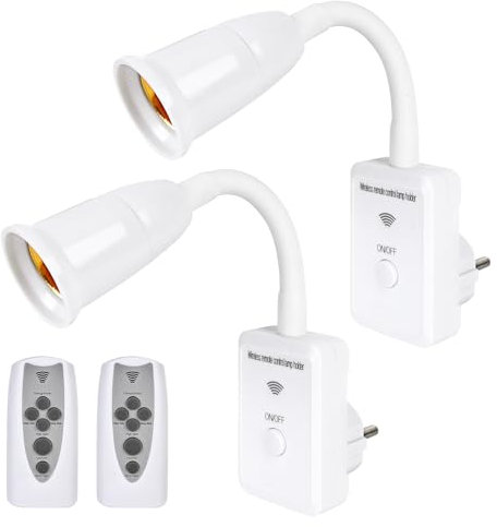 2 lampadine a LED E27 – Lampada con spina, lampada a spina, dimmerabile, adattatore luce notturna, regolabile a 360°, lampada da parete, lampada da lettura, montaggio a parete per camera da letto