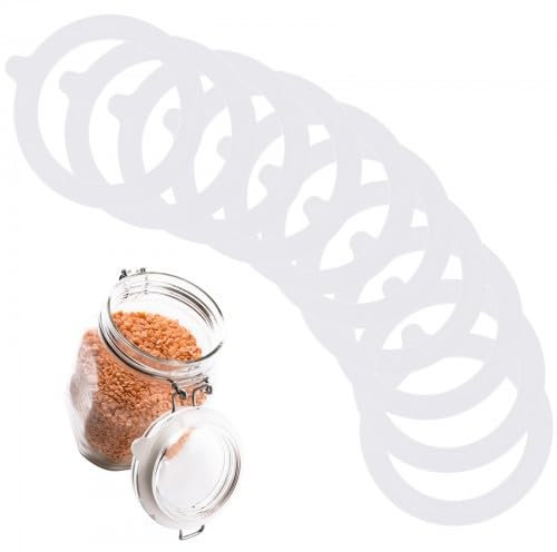 10 Stück Gläser Gummiringe Silikon, Auslaufsicher Dichtring Weiß, 94 mm Dichtringe für Einweckgläser, Silikon Einkochringe Einmachringe für Einmachgläser Deckel Weckgläser