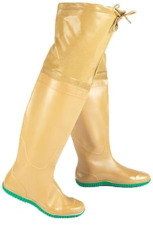 QTTYREV Wathosen zum Angeln, gelbe Wathosen über dem Knie und -60 cm, Hüftstiefel für Herren und Damen zum Angeln/Jagd/Aquakultur
