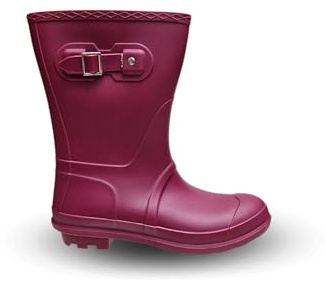 TOSH Womens Wellingtons Short Half Leg Boots Festival Wellies Dog Walking Ladies Buckle Adjustable Camping (Grape, UK Footwear Size System, Adult, Women, Numeric, Medium, 6)