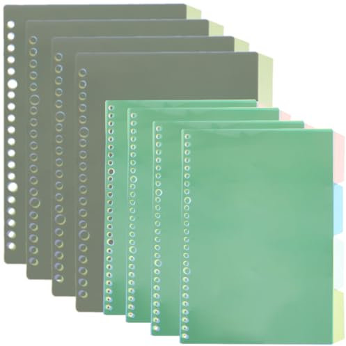VILLCASE 8er-set Ordnerteiler Schulteiler Für Ordner Seitenteiler Aus Kunststoff Register Indexmarker Für Loseblatt-notizbücher