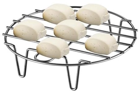 Round Roasting Rack, Stainless Steel Cooking Grid, Steaming Rack, 32.5x6cm Versatile Cooking Options Elevated Design Perfect for Dutch Oven Baking Steaming BBQ