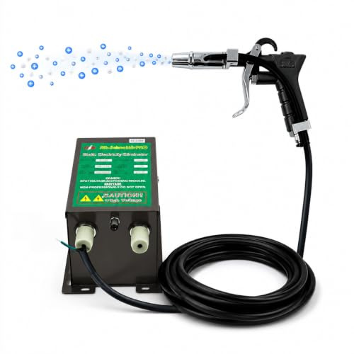 Anti Static Ionizing Air Gun with 7kV Generator for Dust Removal 220V | Static Eliminator Designed for Electronics Assembly, Packaging, Printing and Plastic Processing Applications