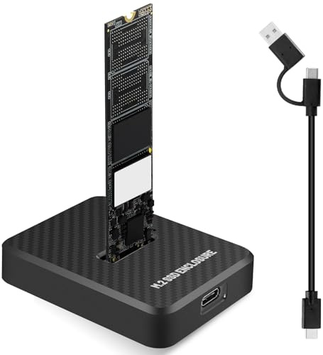 SSD Docking Station, USB 3.2 Gen 2 10 Gbps M.2 NVMe & SATA Docking Station, NVMe & NGFF SSD Adaptador para discos duros SSD 2230, 2242, 2260, 2280 SSD