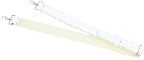 Vaguelly Weißer Bassdrum Gurt aus Strapazierfähigem Rindsleder mit Filzpolster Verstellbarer Trommel Schultergurt für Marschtrommel und Schlaginstrumente