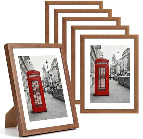 twirush 6 Stück Bilderrahmen, 10x15 cm, Bilderrahmen aus MDF mit Plexiglas-Scheibe, Fotorahmen zum Aufstellen und Aufhängen für Wohnzimmer, Schlafzimmer, Büro Galerie