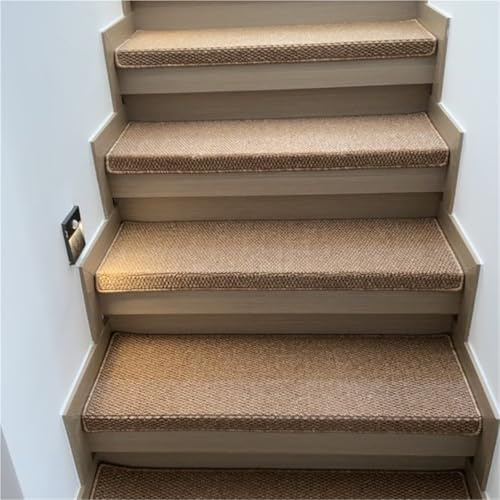 Générique Tapis escalier Marches D'escalier Antidérapantes De 55 60 65 70 75 80 Cm De Longueur pour L'intérieur, Bois Bullnose, Marches D'escalier en Moquette(4 pcs,L W 70cm x 24cm)