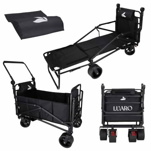 Carrello Spiaggia con Sdraio - 2in1-150kg Pieghevole