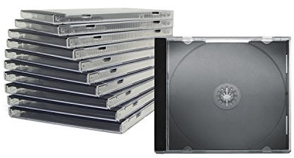 ENERGMiX CD Hüllen für 1 CD/DVD, transparent, Tray schwarz (10mm) 50 Stück im Karton