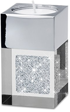 My IMPLEXIONS Moderner Teelichthalter Pylon mini veredelt mit Swarovski Kristallen/Besondere Tisch-Dekoration