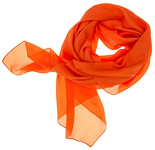 DOLCE ABBRACCIO by RiemTEX ® Schal Damen LADY SUNSHINE Seidentuch Tücher mit hohem Seidenanteil Pashmina Stola Tuch in frischem Orange Halstuch Kopftuch Damen Seidenschal Elegante Schals (Orange)