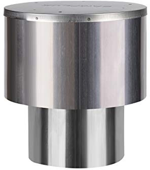 CAMPLUX Regenhaube aus Edelstahl 90 mm (3,54), Winddichte Rauchrohrabdeckung für 6 L Gasdurchlauferhitzer, Außeninstallation, RC354