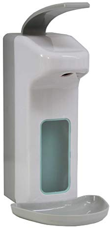 Disinfectant dispenser 1,000 ml for customers, employees and private - hand disinfection elbows 1 litre