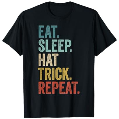 Eat Sleep Hat Trick Repeat Football Ice Hockey T-Shirt