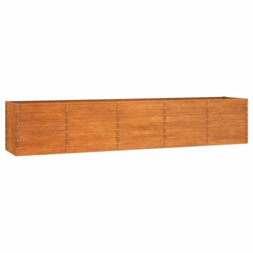 vidaXL Hochbeet, Hochbeet für Garten Balkon Terrasse, Kräuterhochbeet zum Selber Bauen, Gemüsebeet Pflanzkübel aus Metall, Grau Cortenstahl
