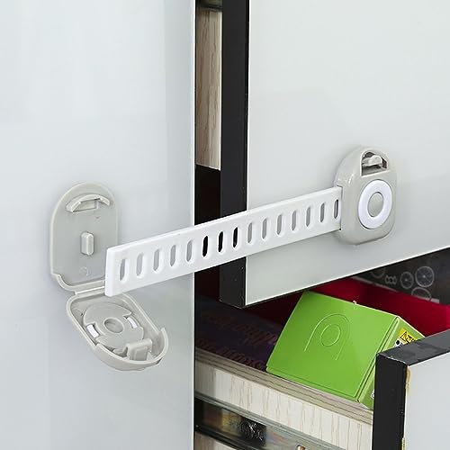 König Design 10 x barnsäkring lådsäkring skåp lås säkring baby lång grå
