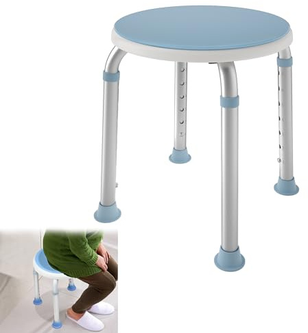 Suusolny 360° Duschstuhl Duschhocker Badhocker Duschstuhl 36-51cm Höhenverstellbar Duschhilfe Duschsitz Badsitz für Alter, Schwangere