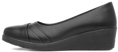 Softlites Dallas Womens Black Wedge Casual Shoe - Size 8 UK - Black