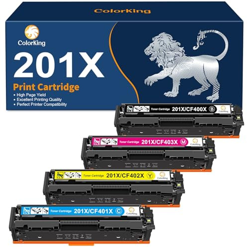 ColorKing 201X Kompatible für HP 201X 201A CF400X CF400A Multipack Toner | für HP M277dw Toner Color LaserJet Pro MFP M252n M252dw M277n M274n M277c6 CF401X CF402X CF403X Schwarz Cyan Gelb Magenta
