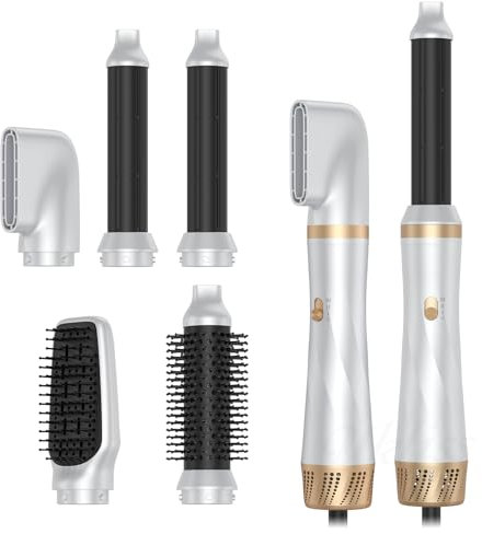 Magic Air Styler 5 in 1 Hair Styler, Hot Air Styler Set with Curl, Straighten, Volumise, Smooth and Hairdryer Brushes for Styling, Blow Dryer Brush, Hair Styler for All Hair Type/Length