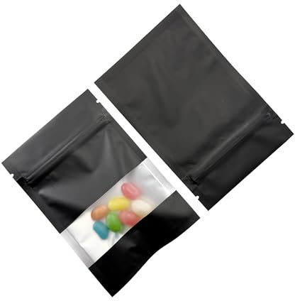 WACCOMT Pack aluminiumfolie återförslutningsbara väskor 7 x 10 cm 100 stycken