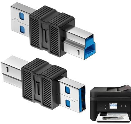 Adaptador USB a B | Conector de conversión USB a B 3.0 - Conector Plug and, convertidor de Transferencia de Datos de Alta Velocidad para escáner, estación de Acoplamiento y computadora
