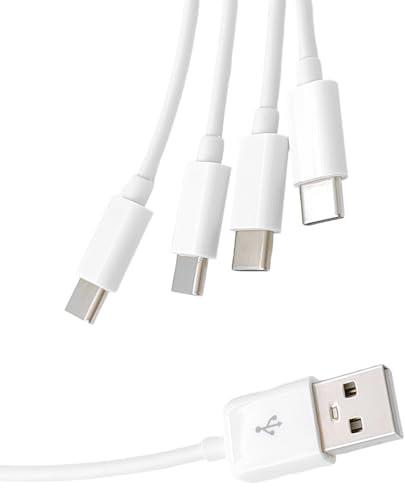 Trufolxiaz 4 Po in 1 USB À 4USB C Câble du Port Alimentation Alimentation du Fil Fil 3 0 Mm pour Les Ordinateurs Portables Téléphones 50 Cm Long Câble Chargement Multi USB C
