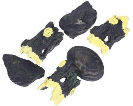 BESTonZON 6 Stück Kleiner Modell Miniatur Dekoration für Mikrolandschaften Bonsai Garten und Aquarien Zartes Steinornament aus Harz