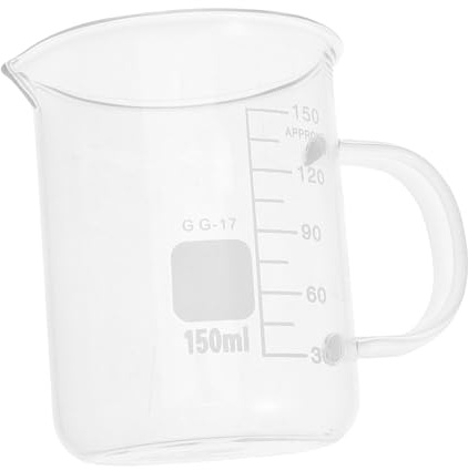 UKCOCO Vaso Medidor De Vidrio Asa Vaso Para Ciencias y Química Taza Medidora Transparente Para Laboratorio y Cocina