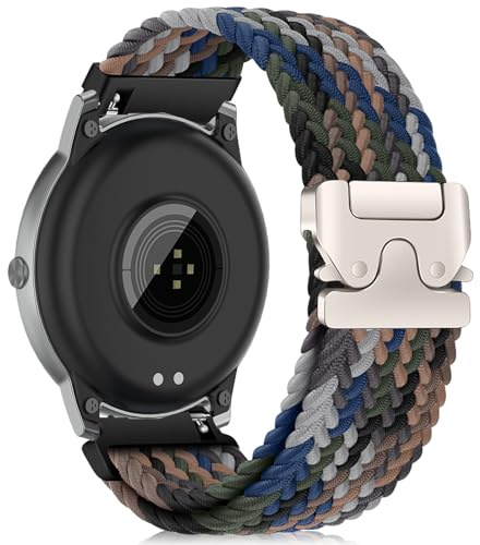 RanBluu flätat armband, elastiskt ersättningsarmband, tyg sportband, 20mm