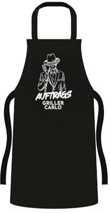 PartyMagix Personalisierte Grillschürze mit Namen BBQ Schürze individuell bedruckt Geschenk für Männer & Frauen Grillmeister Schürze mit Wunschtext Wunschname lustige Küchenschürze für Grillfans