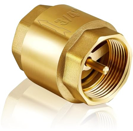 Tkxjry 1/2 Valvola di ritegno in ottone, 40mm Valvola di Ritegno Universale in Ottone, Valvole Non Ritorno Acqua, Per Lavatrice, Fontana, Giardino, Pompa (M)