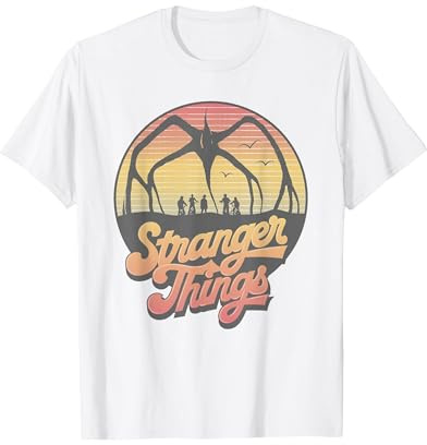 Stranger Things 80's Sunset Mindflayer Group T-Shirt