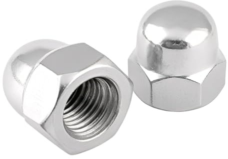 AIVEKE 10 Piezas Tuercas de Sombrerete M12 - Tuercas Ciegas Hexagonales Tuerca de Acero Inoxidable Tuerca de Cúpula para Tornillos de Bicicleta Pernos y Varillas Roscadas