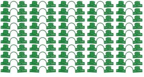 Greenhouse Clamp PE Plastic Double Head, 50 Pieces, 11mm Size, Green - Durable Construction, Non - Slip Design, Easy to Use for Horticulture (11mm)