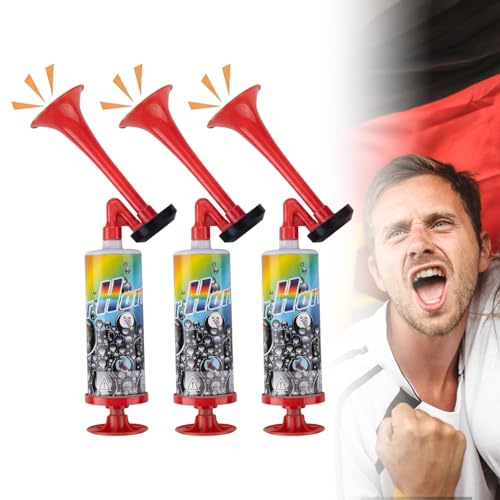 SxiGxiv 3 Stück Air Horn, Signalhorn Zum Anfeuern, Handheld Tröte Für Fußball, Sportveranstaltungen, Party & Maritime Sicherheit, Tragbare Luftdruck Hupe