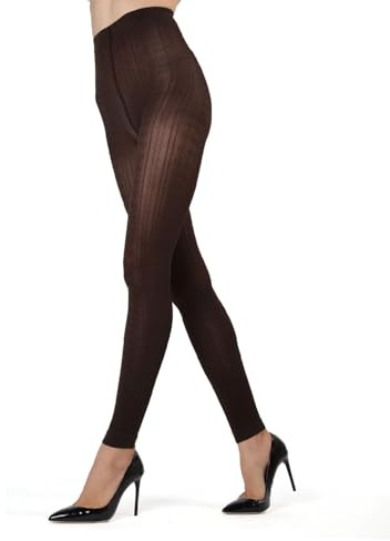 MeMoi Textured Semi-Opaque Footless Tights, Control Top Smoothing Tights for Women, 40 Denier - Sizes Small to Q2
