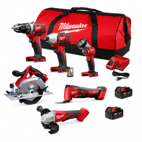 Milwaukee M18 Kabelloses Lithium-Ionen-Werkzeug-Kombiset (2696-26), 6 Stück