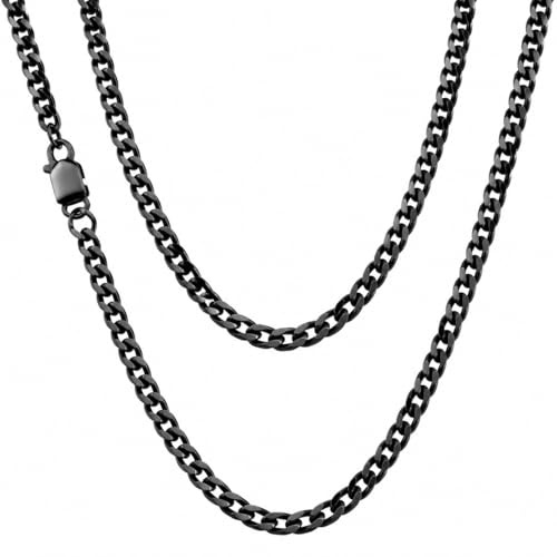 URBAN JEWELRY Herren Halskette schwarz 316L Edelstahl Kette 46, 54, 59 cm, (6mm)