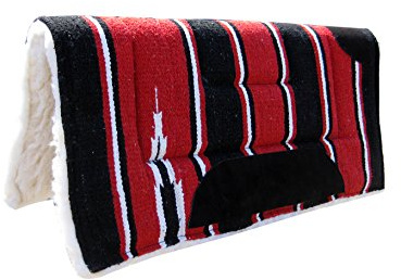 Pets2Care Western Saddle Pad Numnah Cow Boy fleece RED 32 x 32 1.5 inchs Thick