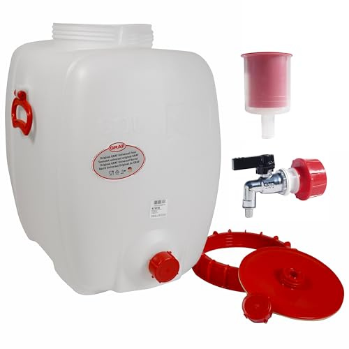 Graf Getränkefässer Saftfässer Kunststofffässer Ovale 60-500 Liter (Oval 60 Liter mit Messing Auslaufhahn 1/2 und Gärspund)