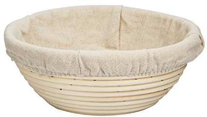 Agile-Shop Round Banneton Brotform Bread Dough Proofing Rising Rattan Handmade Basket & Liner (8.2 inch)