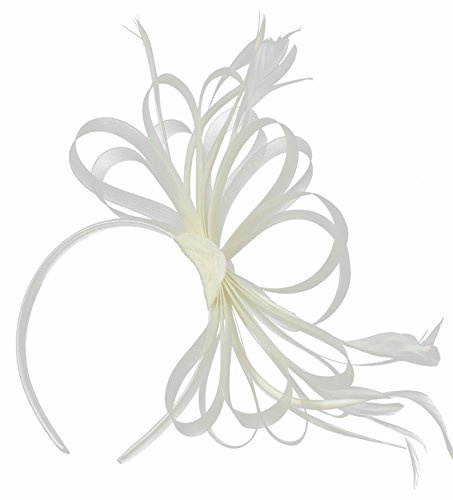 Caprilite Großer Fascinator mit Netz-Hut und Federn