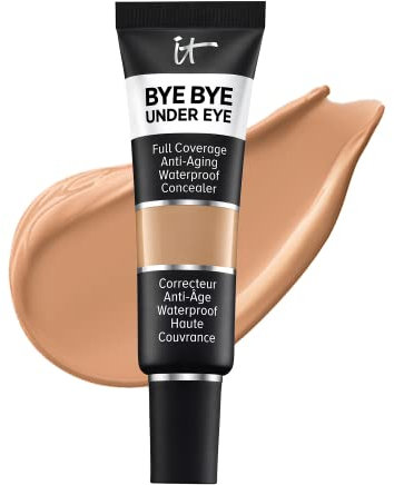 IT Cosmetics Bye Bye Under Eye Concealer, 12 ml, Hochpigmentiert, Hautglättend und feuchtigkeitsspendend, Für ein natürliches Finish, Wasserfest und nicht krümelnd, Farbton Tan Bronze 32.0